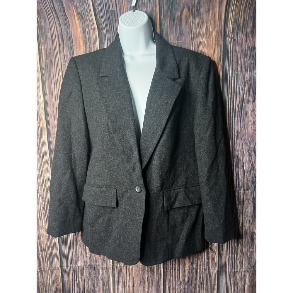 Pendelton Charcol Gray Wool Woman's Blazer Size 12 Business Workwear Office